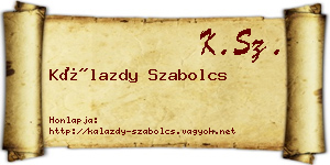 Kálazdy Szabolcs névjegykártya