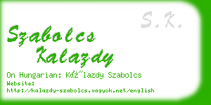 szabolcs kalazdy business card